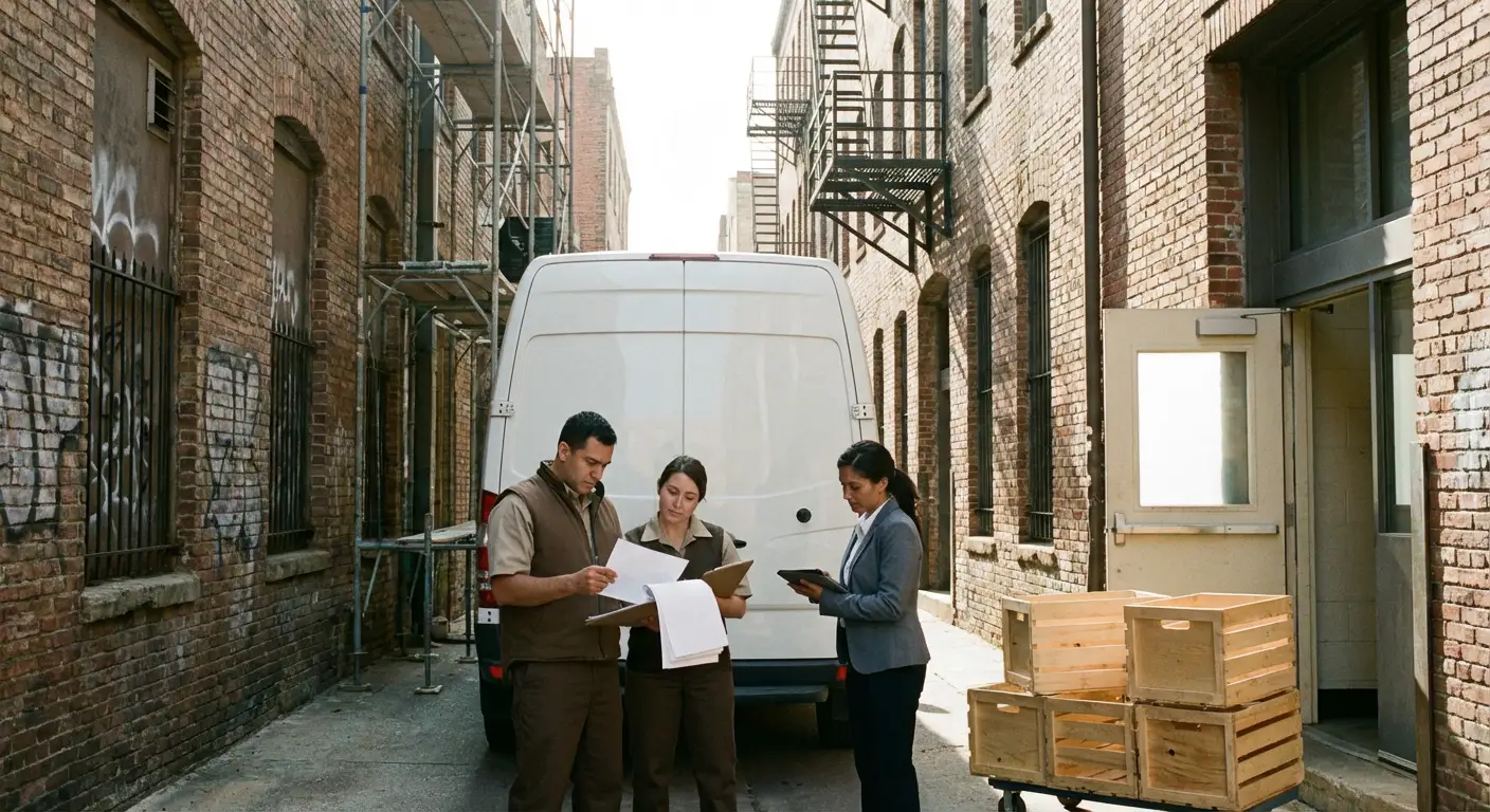 Brooklyn Park alley delivery access and clearance check