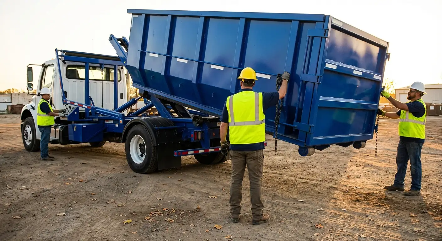 Commercial debris containment dumpster in Brooklyn Park, MN