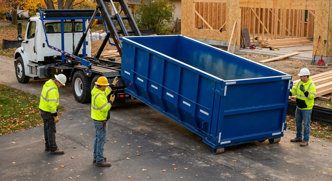 Construction dumpster delivery and waste management in Brooklyn Park, MN